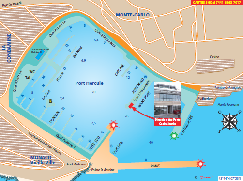 Chart of Hercule Harbor, Monaco