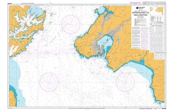 Chart LINZ NZ 463: Approaches to Wellington