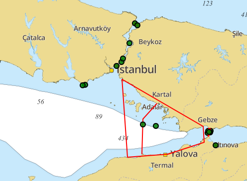 Map with Navigational Warnings for August 2016