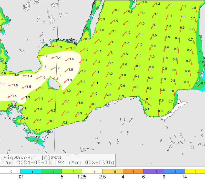 Wave map for the Southern Baltic Sea