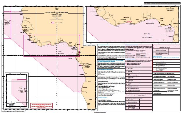 Chart SHOM : Carte de sûreté maritime pour le golfe de Guinée (8801 CS)